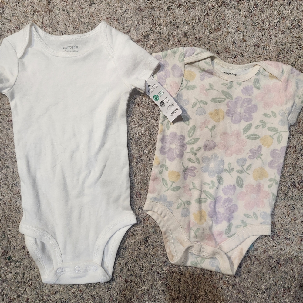 Carter's White and Pastel Onsies